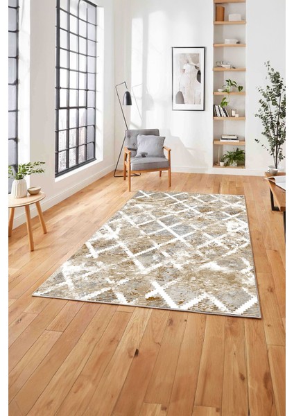 Dijital Baskılı Sade Kilim Desenli Yıkanabilir Kaymaz Yolluk Mutfak Salon Halısı, Sade-54-Krem, indirimleri