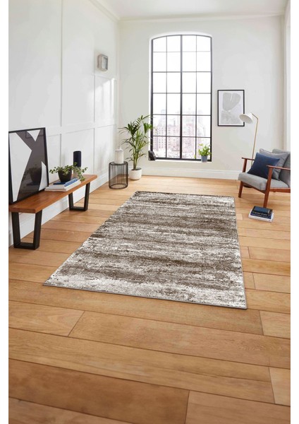 Dijital Sade Modern Geçişli Desen Yıkanabilir Kaymaz Yolluk Mutfak Salon Halısı, Sade-102-Kahve, fiyatları