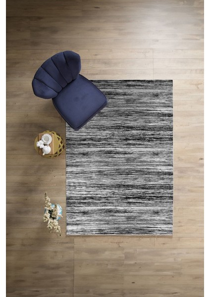 Dijital Baskılı Sade Modern Yıkanabilir Kaymaz Yolluk Mutfak Salon Halısı, Sade-69-Antrasit,