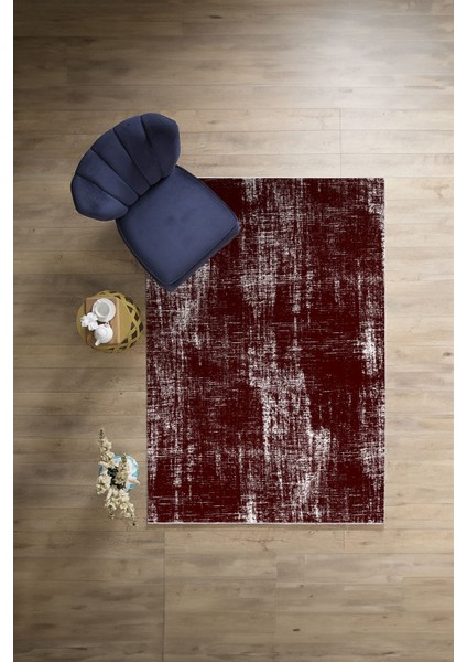Dijital Baskılı Sade Desen Yıkanabilir Kaymaz Yolluk Mutfak Salon Halısı, Sade-71-Bordo,