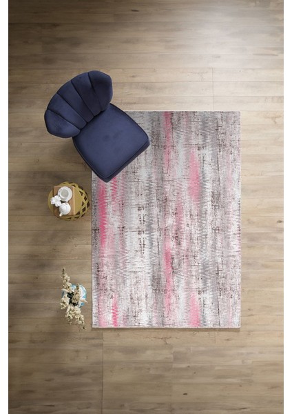 Dijital Baskılı Sade Motifli Yıkanabilir Kaymaz Yolluk Mutfak Salon Halısı, Sade-98-Pembe,