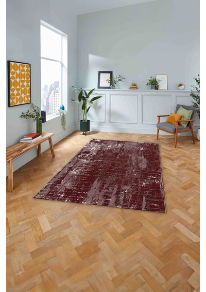 Dijital Baskılı Sade Çizgi Efektli Yıkanabilir Kaymaz Yolluk Mutfak Salon Halısı, Sade-80-Bordo, fırsatları