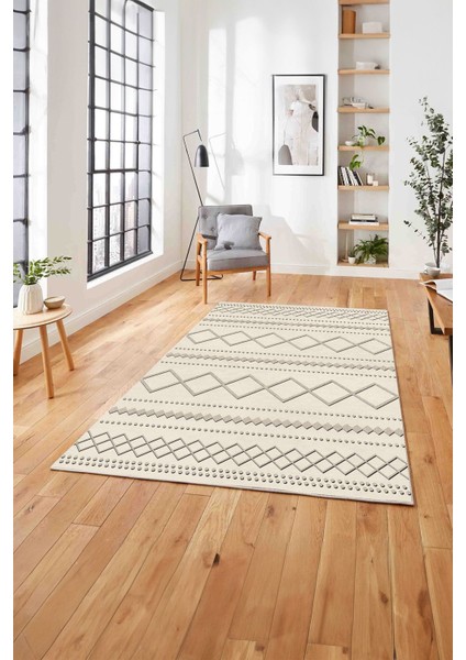 Dijital Baskılı Sade Kilim Motifli Yıkanabilir Kaymaz Yolluk Mutfak Salon Halısı, Sade-95-Bej, indirimleri