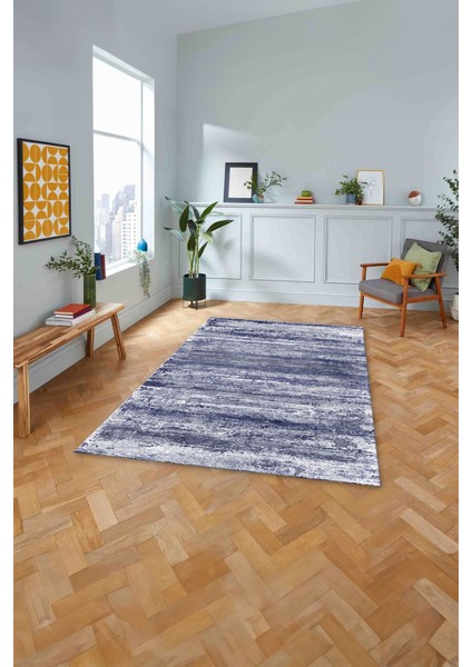 Dijital Sade Modern Geçişli Desen Yıkanabilir Kaymaz Yolluk Mutfak Salon Halısı, Sade-102-Lacivert, fırsatları