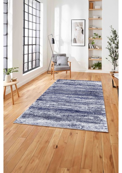 Dijital Sade Modern Geçişli Desen Yıkanabilir Kaymaz Yolluk Mutfak Salon Halısı, Sade-102-Lacivert, indirimleri