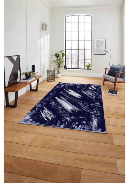 Dijital Baskı Sade Modern Desenli Yıkanabilir Kaymaz Yolluk Mutfak Salon Halısı, Sade-104-Lacivert, fiyatları