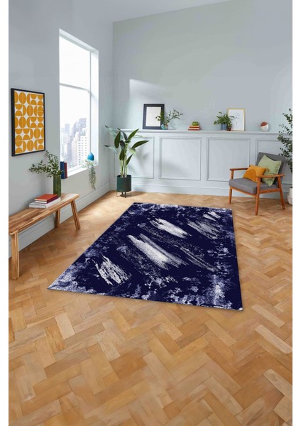 Dijital Baskı Sade Modern Desenli Yıkanabilir Kaymaz Yolluk Mutfak Salon Halısı, Sade-104-Lacivert, fırsatları