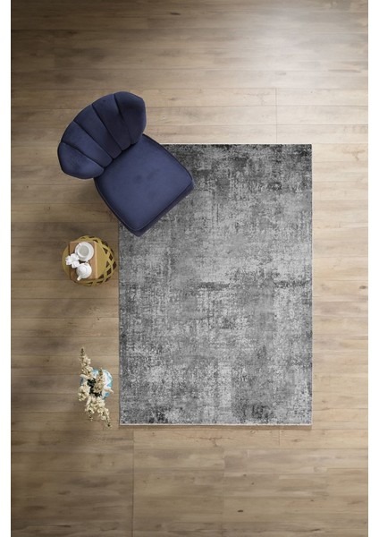 Dijital Baskılı Sade Geçişli Desen Yıkanabilir Kaymaz Yolluk Mutfak Salon Halısı, Sade-101-Gri,