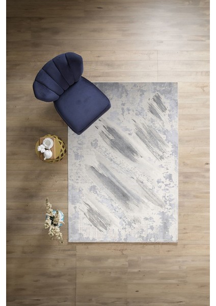 Dijital Baskılı Sade Modern Desenli Yıkanabilir Kaymaz Yolluk Mutfak Salon Halısı, Sade-104-Krem,