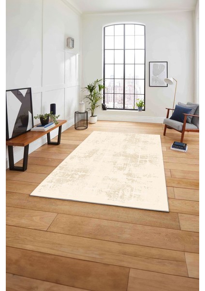 Dijital Baskılı Sade Kare Desenli Yıkanabilir Kaymaz Yolluk Mutfak Salon Halısı, Sade-73-Krem, fiyatları