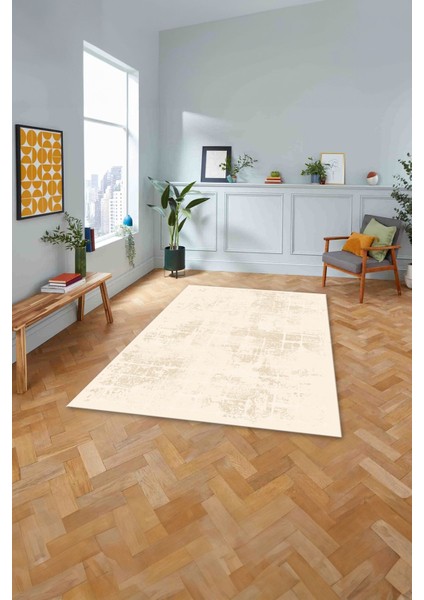 Dijital Baskılı Sade Kare Desenli Yıkanabilir Kaymaz Yolluk Mutfak Salon Halısı, Sade-73-Krem, fırsatları