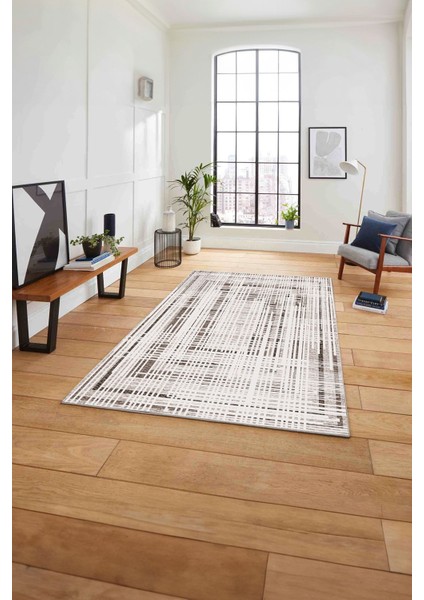 Dijital Baskılı Sade Çizgi Motifli Yıkanabilir Kaymaz Yolluk Mutfak Salon Halısı, Sade-84-Vizon, fiyatları