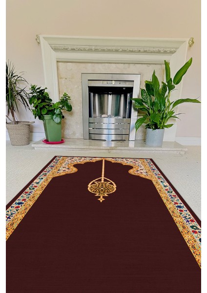 Dijital Baskılı Kaymaz Taban Yıkanabilir Hediyelik Çeyizlik Namazlık Seccade, Seccade-53-Bordo, fiyatları