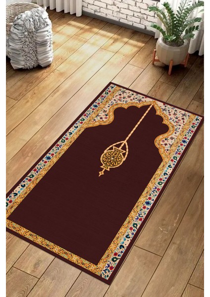 Dijital Baskılı Kaymaz Taban Yıkanabilir Hediyelik Çeyizlik Namazlık Seccade, Seccade-53-Bordo, fırsatları