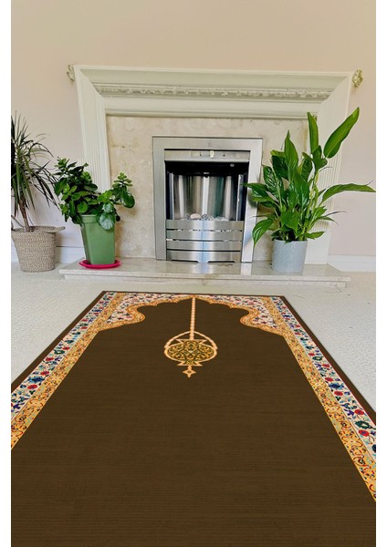 Dijital Baskılı Kaymaz Taban Yıkanabilir Hediyelik Çeyizlik Namazlık Seccade, Seccade-53-Kahve, fiyatları