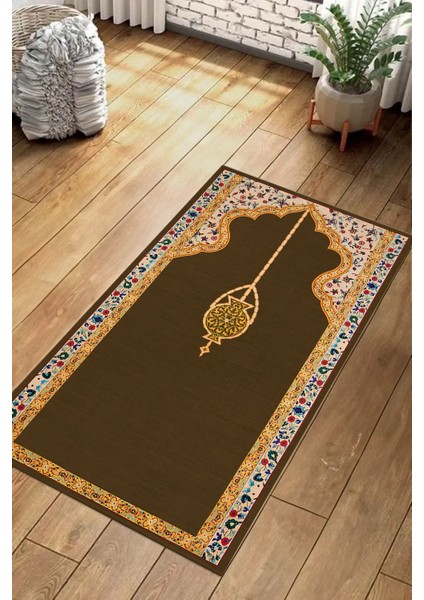 Dijital Baskılı Kaymaz Taban Yıkanabilir Hediyelik Çeyizlik Namazlık Seccade, Seccade-53-Kahve, fırsatları