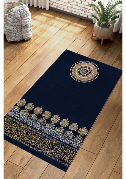 Dijital Baskılı Kaymaz Taban Yıkanabilir Hediyelik Çeyizlik Namazlık Seccade, Seccade-56-Mavi, modelleri