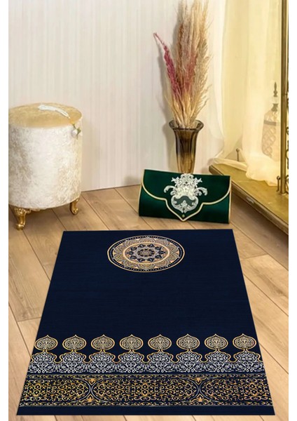 Dijital Baskılı Kaymaz Taban Yıkanabilir Hediyelik Çeyizlik Namazlık Seccade, Seccade-56-Mavi, fırsatları