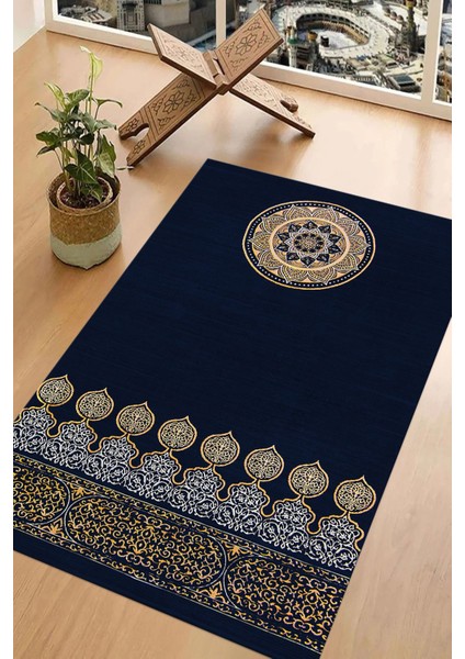 Dijital Baskılı Kaymaz Taban Yıkanabilir Hediyelik Çeyizlik Namazlık Seccade, Seccade-56-Mavi, indirimleri