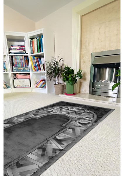 Dijital Baskılı Kaymaz Taban Yıkanabilir Hediyelik Çeyizlik Namazlık Seccade, Seccade-57-Gri, fiyatları