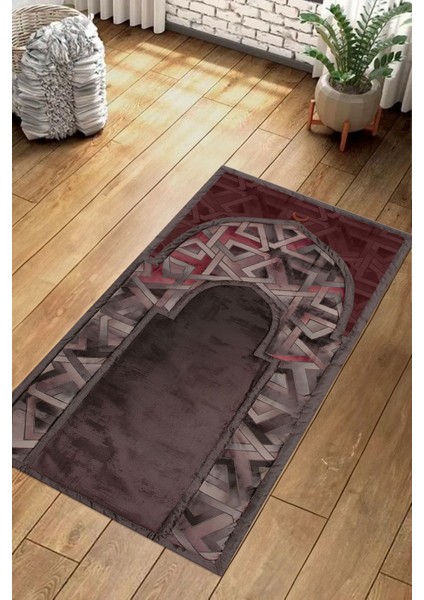 Dijital Baskılı Kaymaz Taban Yıkanabilir Hediyelik Çeyizlik Namazlık Seccade, Seccade-57-Kırmızı, modelleri