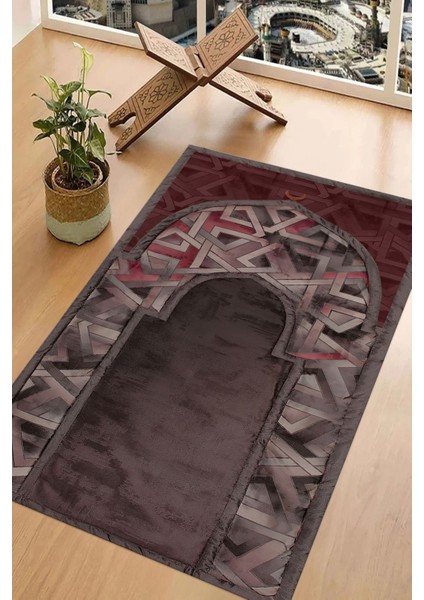 Dijital Baskılı Kaymaz Taban Yıkanabilir Hediyelik Çeyizlik Namazlık Seccade, Seccade-57-Kırmızı, indirimleri