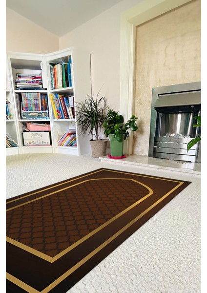 Dijital Baskılı Kaymaz Taban Yıkanabilir Hediyelik Çeyizlik Namazlık Seccade, Seccade-60-Kahve, fiyatları