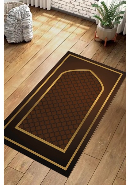 Dijital Baskılı Kaymaz Taban Yıkanabilir Hediyelik Çeyizlik Namazlık Seccade, Seccade-60-Kahve, modelleri