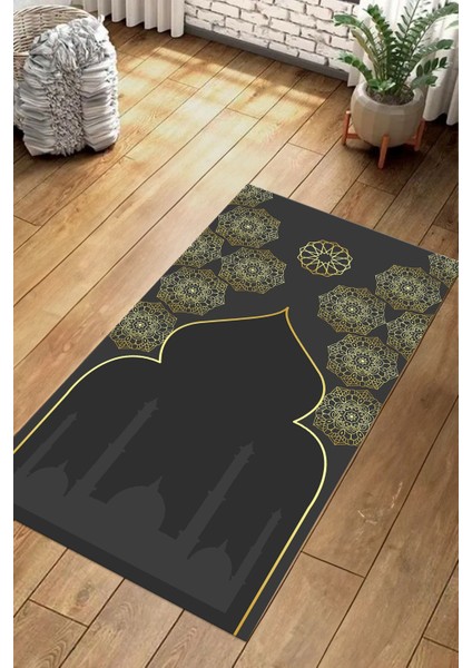 Dijital Baskılı Kaymaz Taban Yıkanabilir Hediyelik Çeyizlik Namazlık Seccade, Seccade-61-Gri, fiyatları