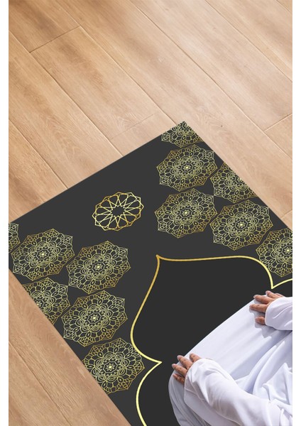 Dijital Baskılı Kaymaz Taban Yıkanabilir Hediyelik Çeyizlik Namazlık Seccade, Seccade-61-Gri, indirimleri