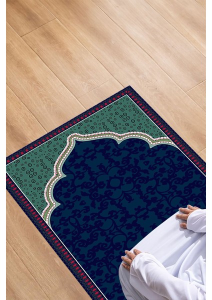 Dijital Baskılı Kaymaz Taban Yıkanabilir Hediyelik Çeyizlik Namazlık Seccade, Seccade-62-Lacivert, indirimleri