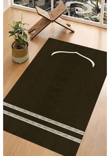 Dijital Baskılı Kaymaz Taban Yıkanabilir Hediyelik Çeyizlik Namazlık Seccade, Seccade-64-Kahve, fırsatları