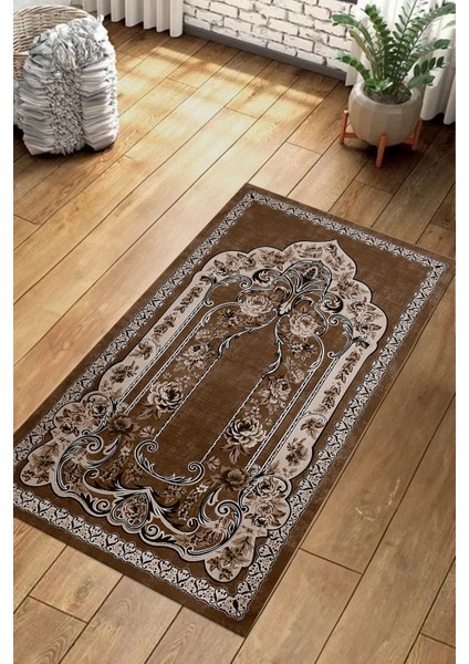 Dijital Baskılı Kaymaz Taban Yıkanabilir Hediyelik Çeyizlik Namazlık Seccade, Seccade-65-Kahve, fiyatları