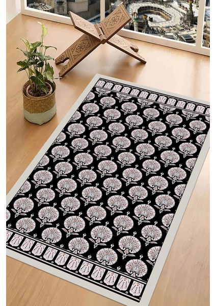 Dijital Baskılı Kaymaz Taban Yıkanabilir Hediyelik Çeyizlik Namazlık Seccade, Seccade-66-Siyah, modelleri