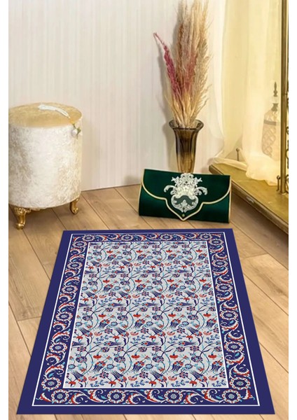 Dijital Baskılı Kaymaz Taban Yıkanabilir Hediyelik Çeyizlik Namazlık Seccade, Seccade-67-Mavi, fiyatları