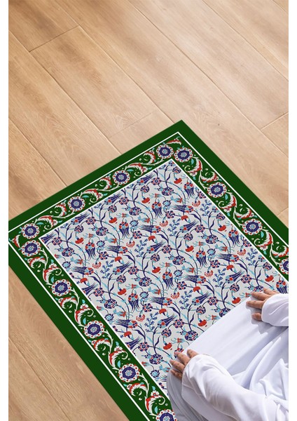 Dijital Baskılı Kaymaz Taban Yıkanabilir Çeyizlik Namazlık Seccade, Seccade-67-Yeşil, fırsatları