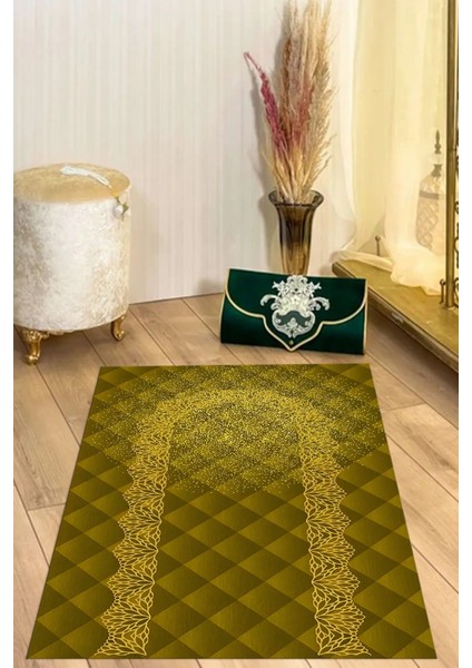 Dijital Baskılı Kaymaz Taban Yıkanabilir Hediyelik Çeyizlik Namazlık Seccade, Seccade-69-Gold, fiyatları