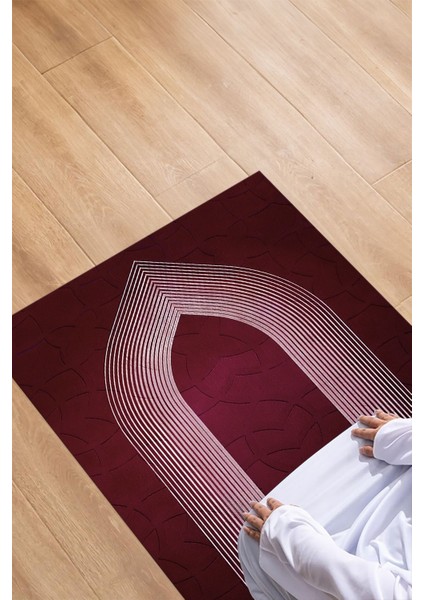 Dijital Baskılı Kaymaz Taban Yıkanabilir Hediyelik Çeyizlik Namazlık Seccade, Seccade-70-Bordo, fırsatları
