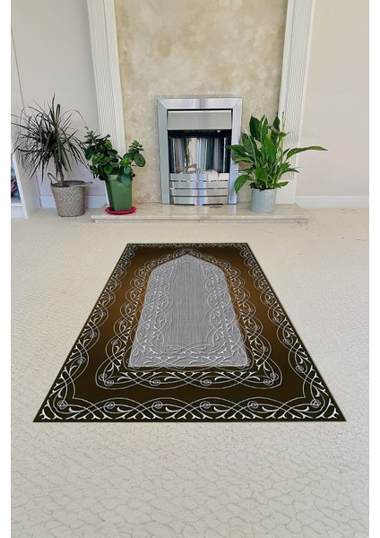 Dijital Baskılı Kaymaz Taban Yıkanabilir Hediyelik Çeyizlik Namazlık Seccade, Seccade-72-Kahve, indirimleri