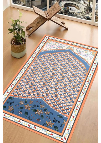 Dijital Baskılı Kaymaz Taban Yıkanabilir Hediyelik Çeyizlik Namazlık Seccade, Seccade-74-Turuncu, fiyatları