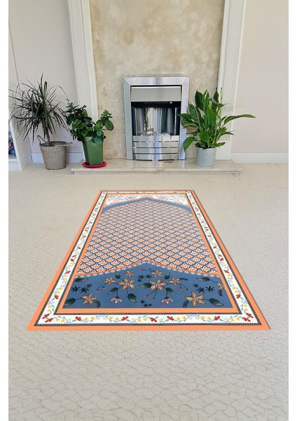 Dijital Baskılı Kaymaz Taban Yıkanabilir Hediyelik Çeyizlik Namazlık Seccade, Seccade-74-Turuncu, indirimleri