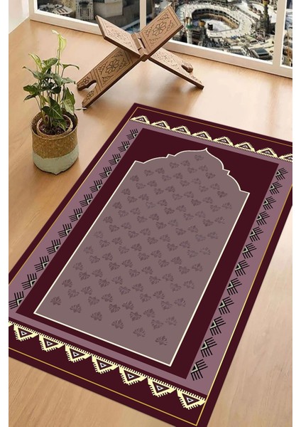 Dijital Baskılı Kaymaz Taban Yıkanabilir Hediyelik Çeyizlik Namazlık Seccade, Seccade-75-Bordo, fiyatları