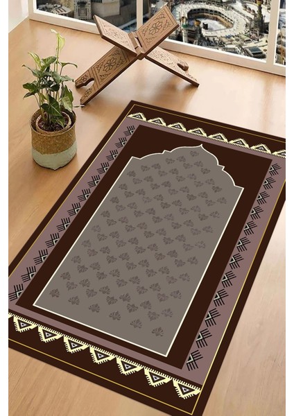Dijital Baskılı Kaymaz Taban Yıkanabilir Hediyelik Çeyizlik Namazlık Seccade, Seccade-75-Kahve, fiyatları