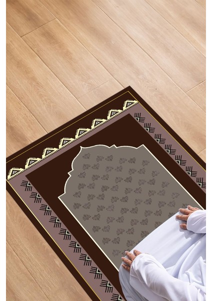 Dijital Baskılı Kaymaz Taban Yıkanabilir Hediyelik Çeyizlik Namazlık Seccade, Seccade-75-Kahve, modelleri