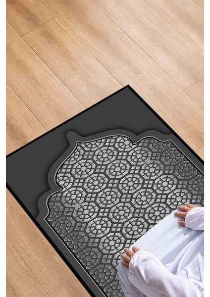 Dijital Baskılı Kaymaz Taban Yıkanabilir Hediyelik Çeyizlik Namazlık Seccade, Seccade-77-Gri, fiyatları