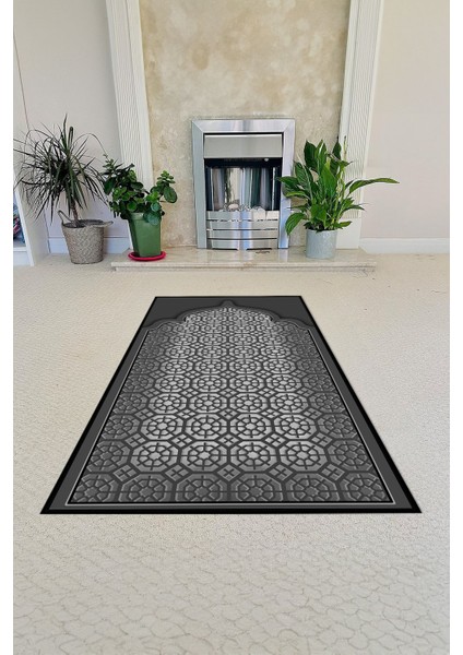 Dijital Baskılı Kaymaz Taban Yıkanabilir Hediyelik Çeyizlik Namazlık Seccade, Seccade-77-Gri, fırsatları