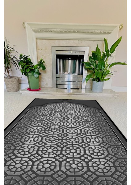 Dijital Baskılı Kaymaz Taban Yıkanabilir Hediyelik Çeyizlik Namazlık Seccade, Seccade-77-Gri, indirimleri