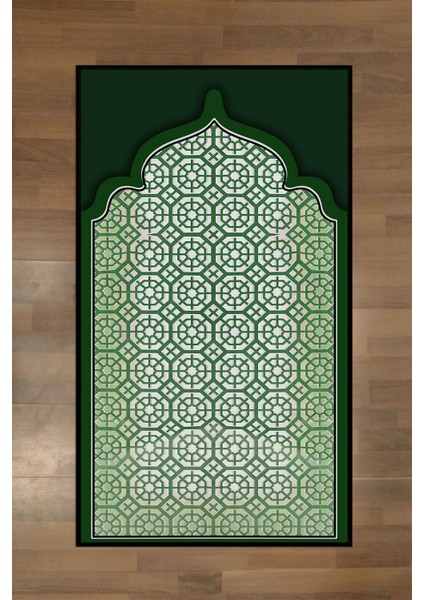 Dijital Baskılı Kaymaz Taban Yıkanabilir Hediyelik Çeyizlik Namazlık Seccade, Seccade-77-Yeşil, modelleri