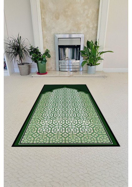 Dijital Baskılı Kaymaz Taban Yıkanabilir Hediyelik Çeyizlik Namazlık Seccade, Seccade-77-Yeşil, fırsatları