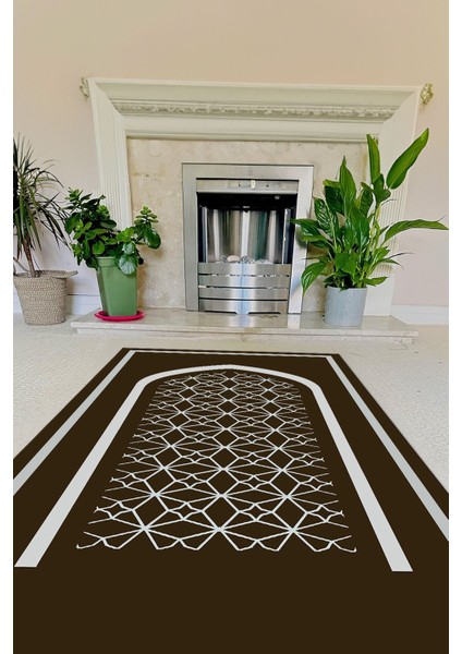 Dijital Baskılı Kaymaz Taban Yıkanabilir Hediyelik Çeyizlik Namazlık Seccade, Seccade-81-Kahve, fırsatları